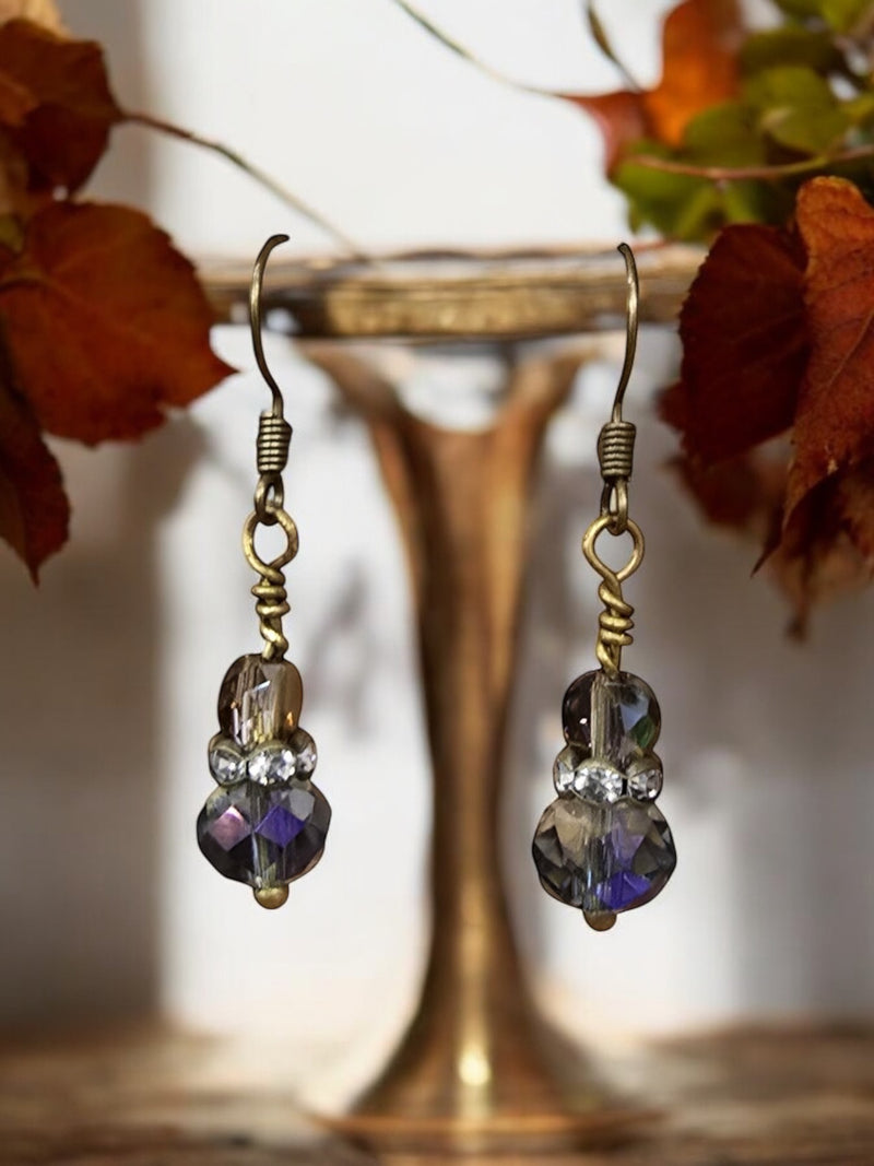 Double Crystal Bead Earrings | Variety of Colors | Elegant Jewelry