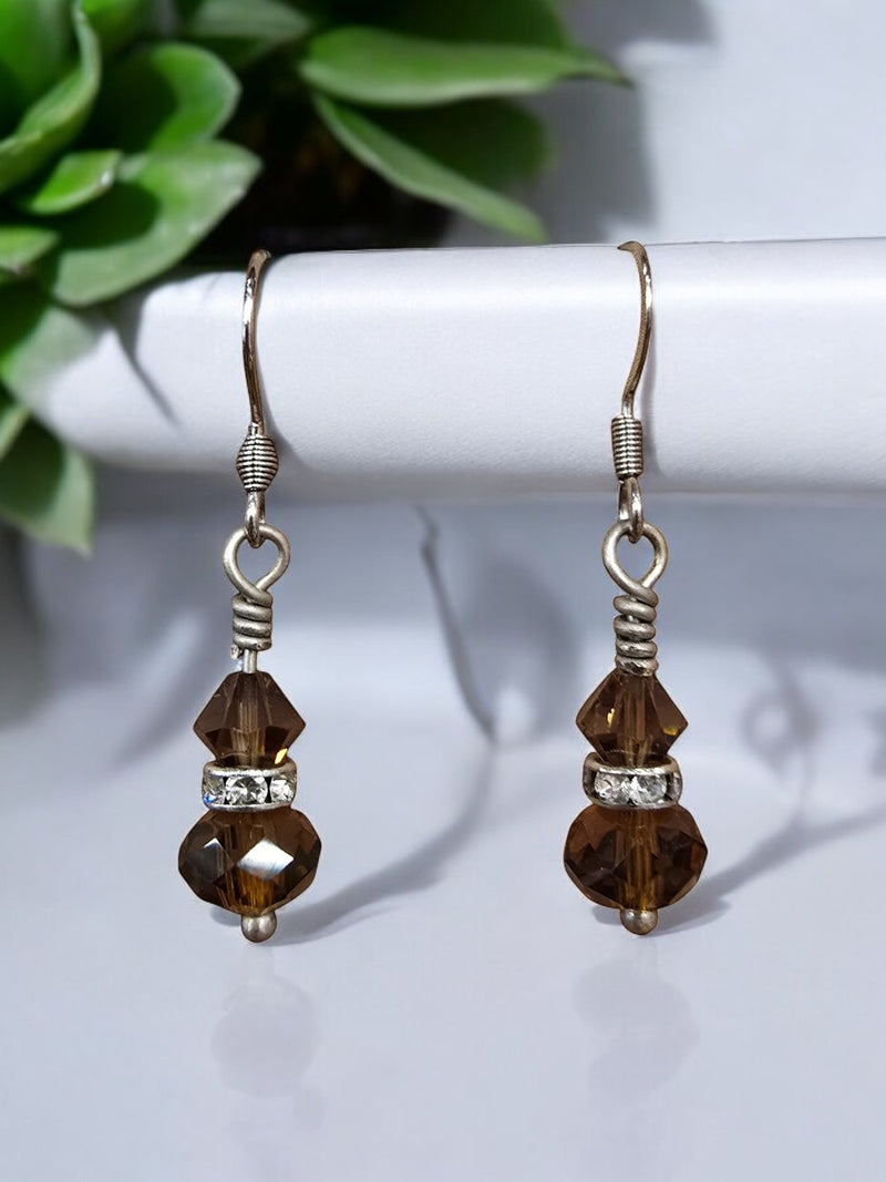 Double Crystal Bead Earrings | Variety of Colors | Elegant Jewelry