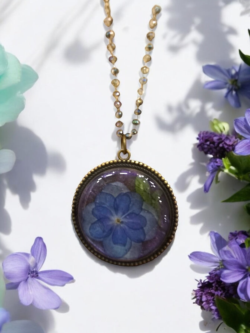 Pressed Flower Resin Necklace | Unique and Delicate