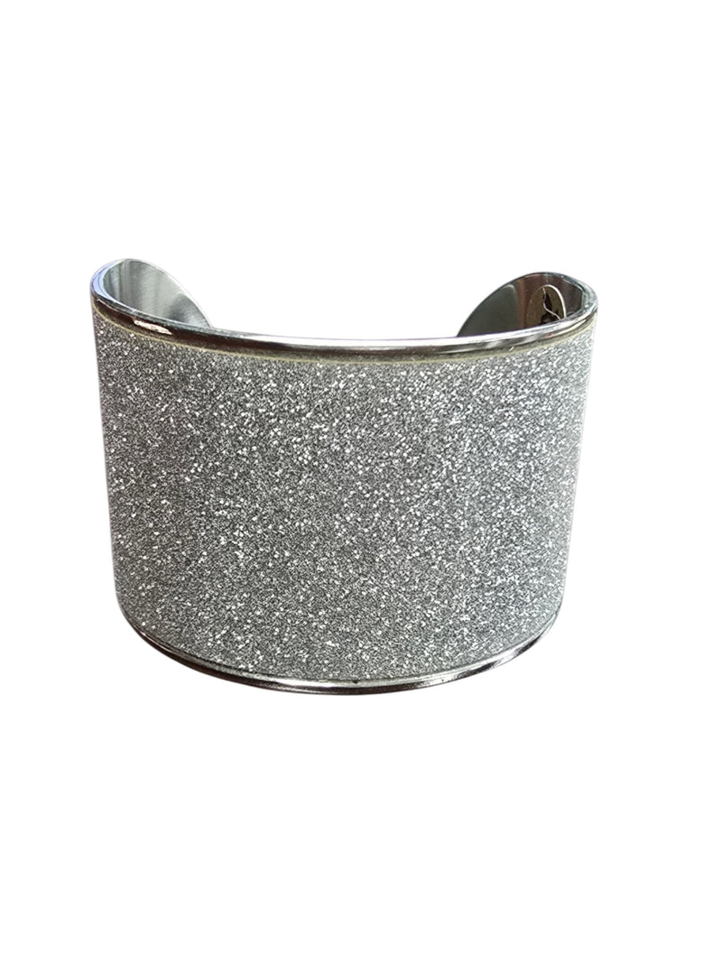 Sparkly Silver Stainless Steel Cuff Bracelet | Elegant and Timeless