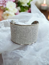 Sparkly Silver Stainless Steel Cuff Bracelet | Elegant and Timeless