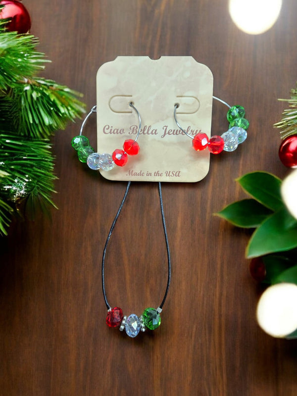 Festive Crystal Bead Jewelry Set | Perfect for the Holidays