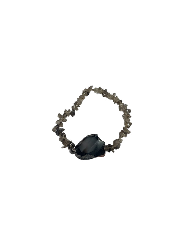 Smoky Quartz and Agate Stretch Bracelet | A Grounding and Protective Accessory