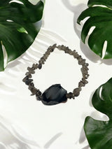 Smoky Quartz and Agate Stretch Bracelet | A Grounding and Protective Accessory