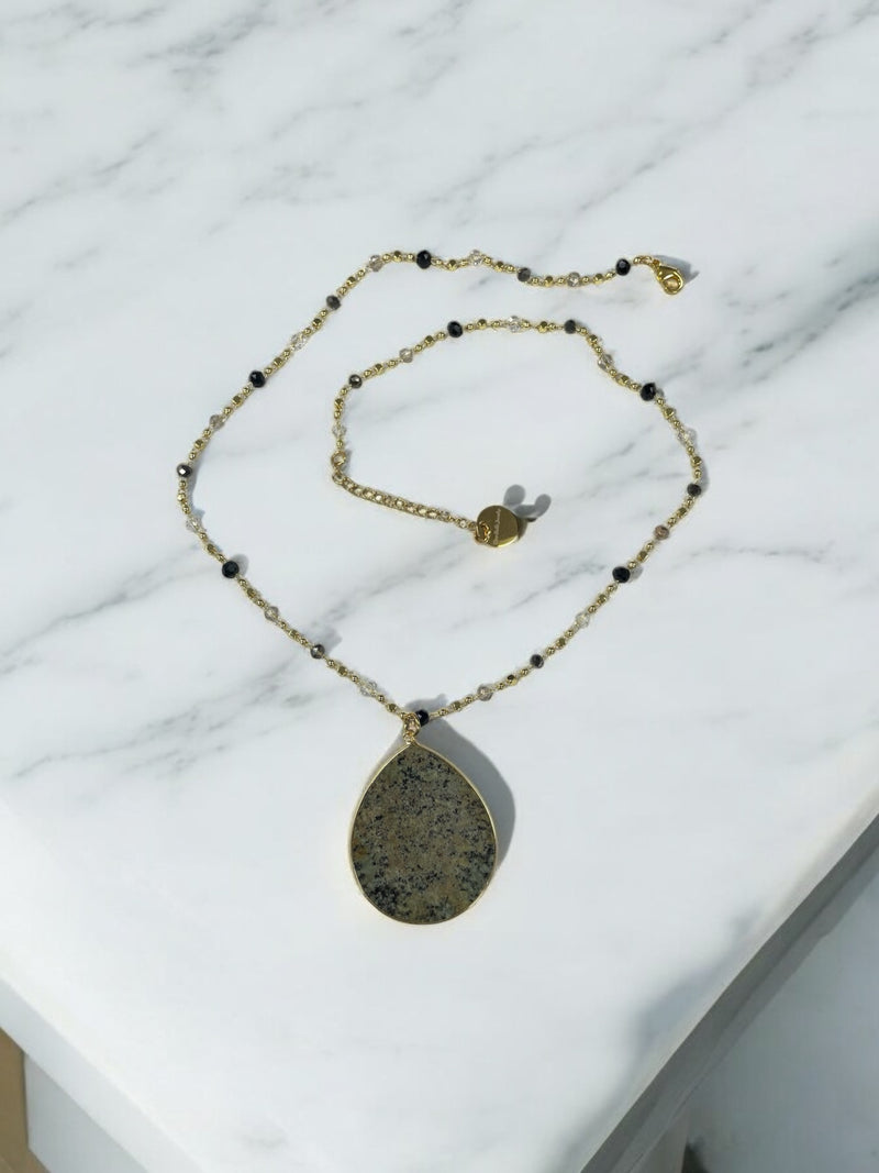 Jasper Teardrop Pendant Necklace | Unique and Elegant