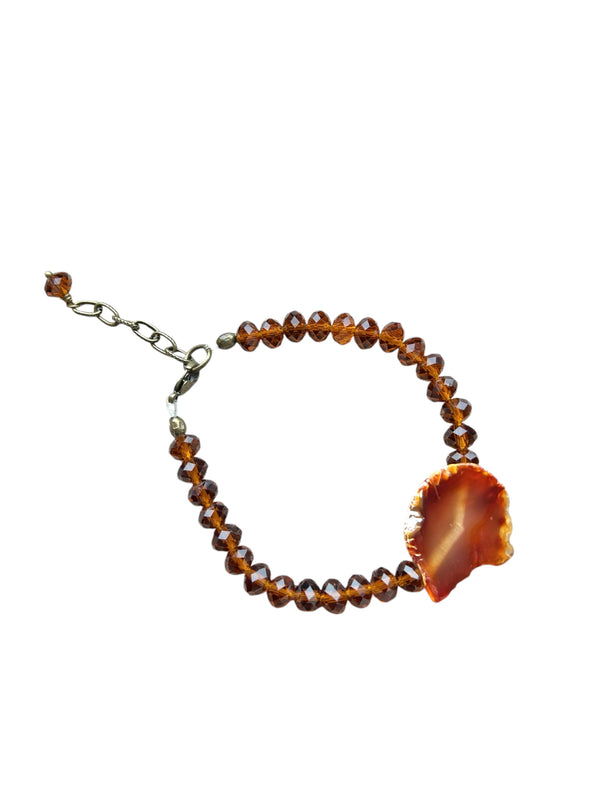 Topaz Crystal and Agate Stretch Bracelet | Elegant and Timeless