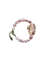 Strawberry Quartz and Rhodonite Stretch Bracelet | A Delicate and Earthy Combination