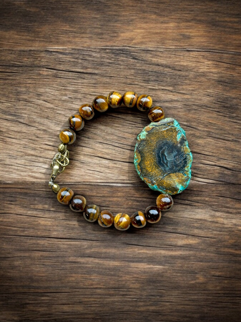 Tiger's Eye and Turquoise Agate Stretch Bracelet | A Powerful and Elegant Combination