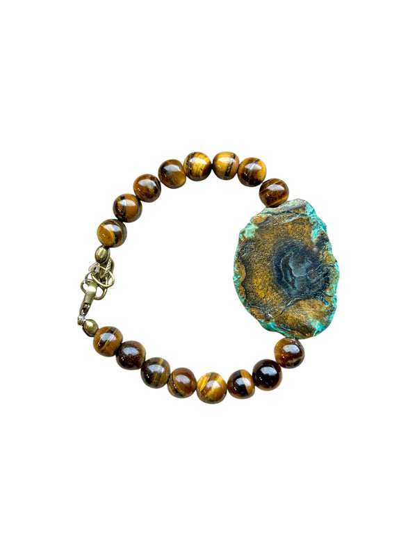 Tiger's Eye and Turquoise Agate Stretch Bracelet | A Powerful and Elegant Combination