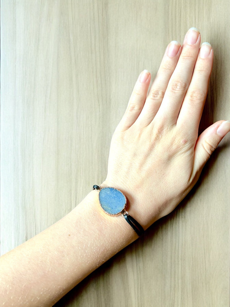 Blue Agate Druzy Stone Bracelet | Elevate Your Style with Natural Beauty