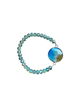 Elastic Turquoise Beach Resin Bracelet | Handmade, Unique, and Stylish