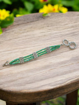 Elegant Green Crystal Triple Strand Bracelet | A Timeless Accessory