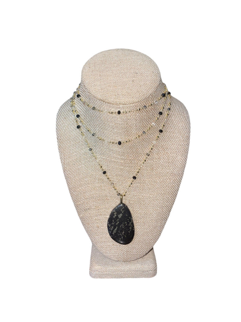 Black Pyrite Pendant Necklace | A Bold and Edgy Statement Piece