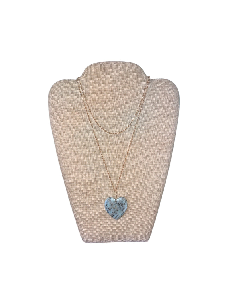 Lotus Jasper Heart Necklace | A Symbol of Love and Purity