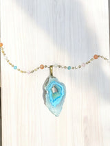 Blue Agate Druzy Necklace | A Stunning Blend of Colors and Textures