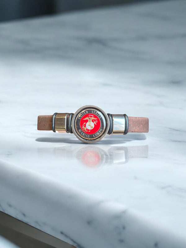 Marine Corps Black Cork Bracelet | A Stylish Tribute to the Corps