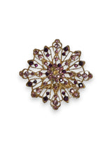 Large Gold Star Brooch with Amethyst Crystals