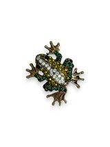 Sparkling Crystal Frog Brooch | A Whimsical and Unique Accessory | Green or Blue