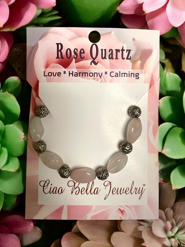 Rose Quartz Stretch Bracelet - Love & Self-Love | Heart Chakra Healing Jewelry