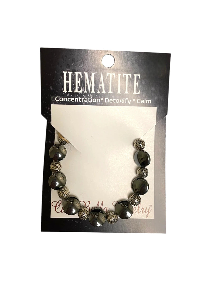 Circle Hematite Stretch Bracelet - Grounding & Protection | Elegant Energy Stone Jewelry