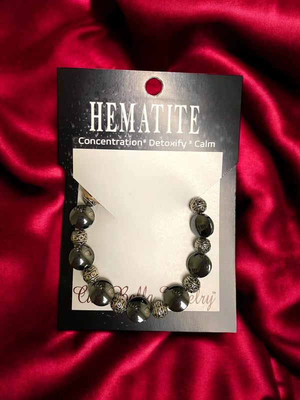 Circle Hematite Stretch Bracelet - Grounding & Protection | Elegant Energy Stone Jewelry