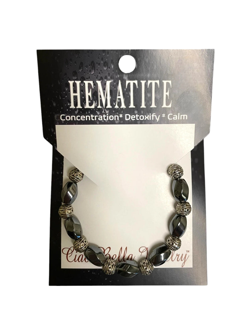 Oval Hematite Stretch Bracelet - Grounding & Protection | Powerful Energy Stone Jewelry