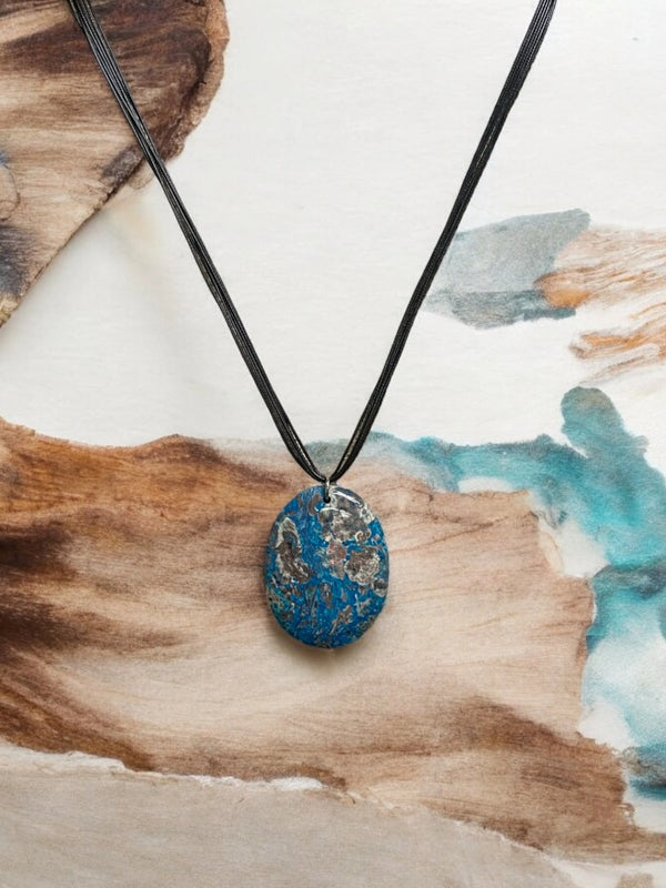 Crazy Lace Agate Cord Pendant Necklace - Balancing & Grounding | Unique Gemstone Jewelry