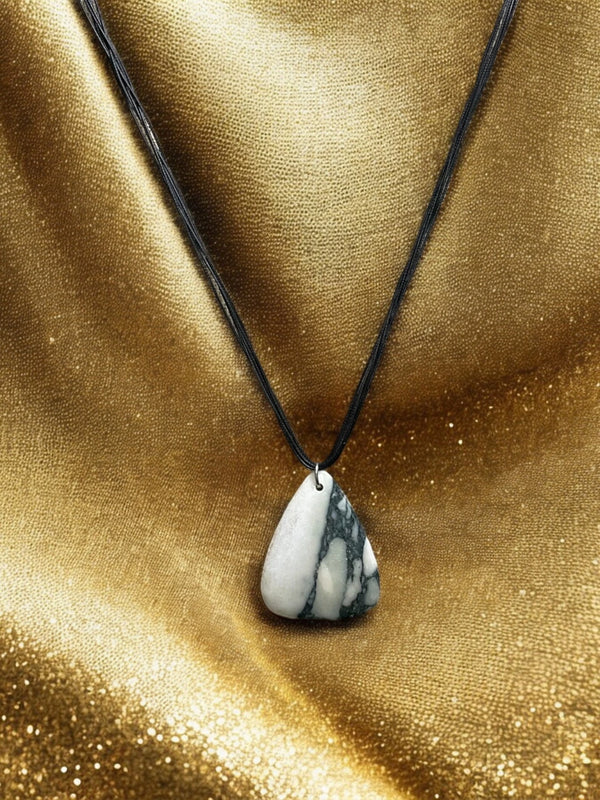 Black & White Agate Triangle Necklace - Grounding & Balancing | Unique Gemstone Jewelry