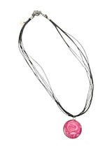 Breast Cancer Awareness Necklace - Pink & White Sparkle Resin Swirl Pendant