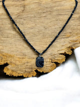 Black Sardonyx Stone Pendant Necklace - Elegant & Grounding Jewelry