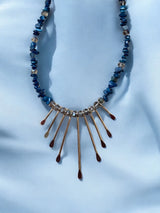 Gemstone and Crystal Bead Paddle Necklace