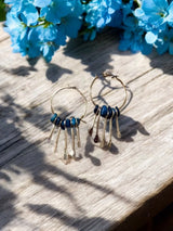 Gemstone Hoop Paddle Earring