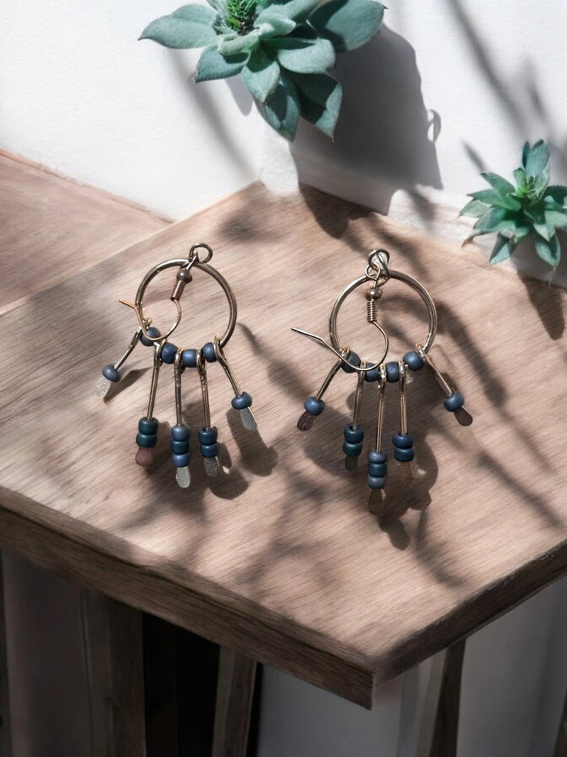 Gemstone Hoop Paddle Earring