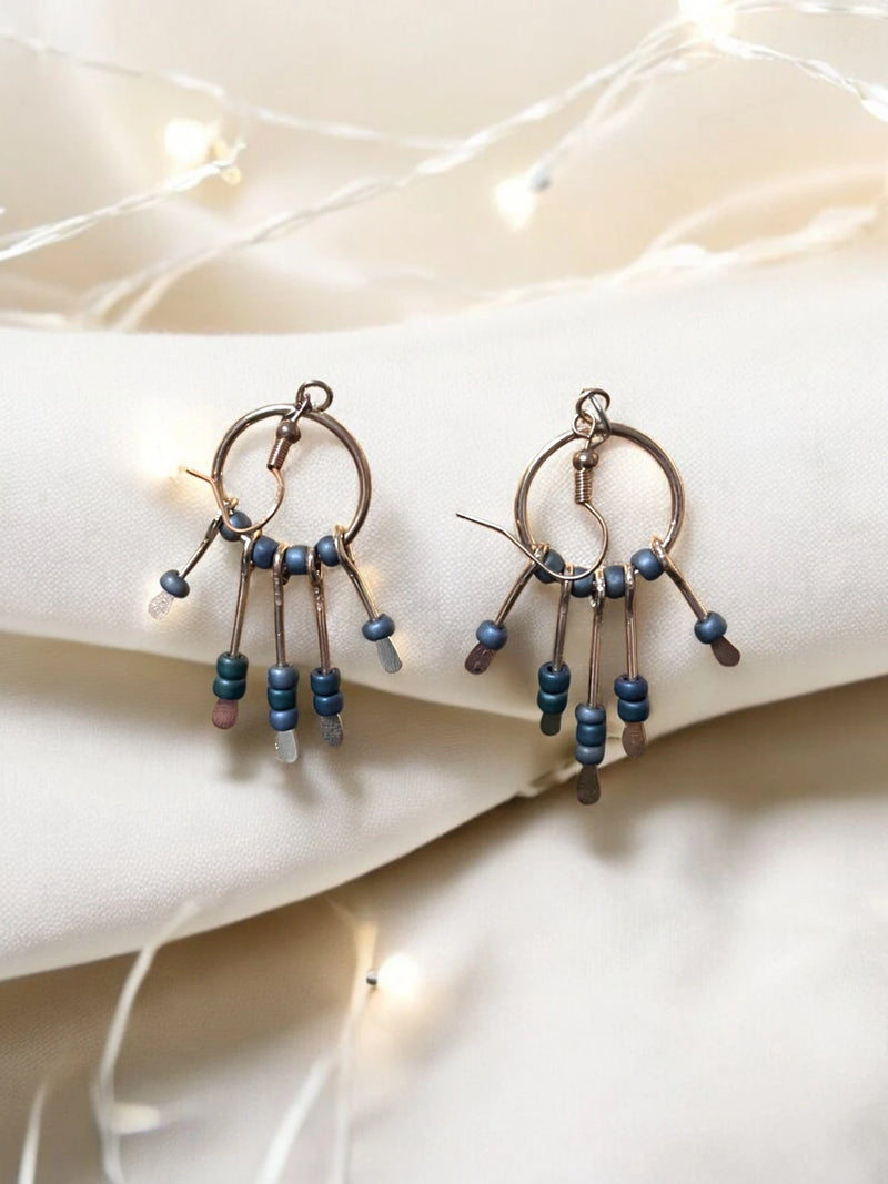 Gemstone Hoop Paddle Earring