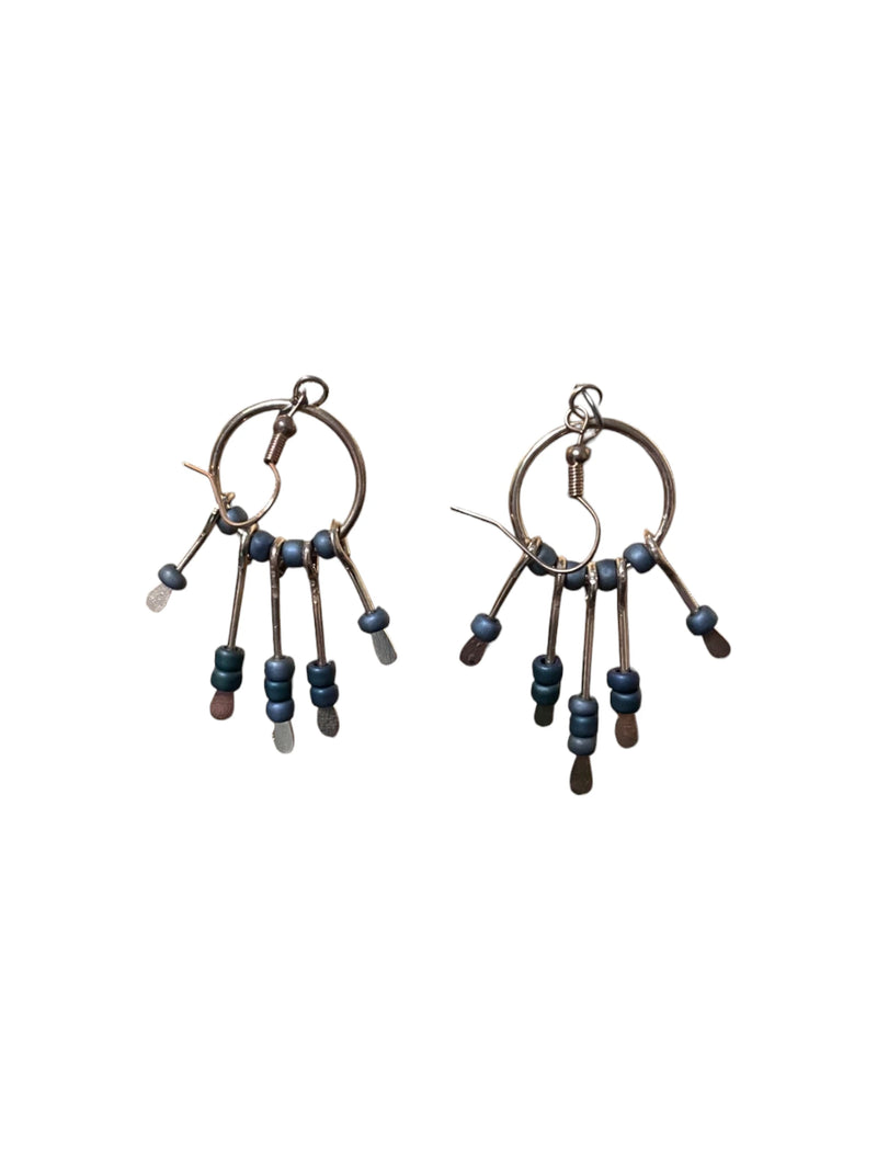 Gemstone Hoop Paddle Earring