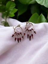 Gemstone Hoop Paddle Earring