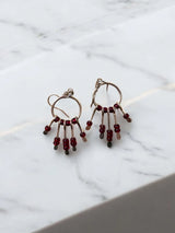 Gemstone Hoop Paddle Earring