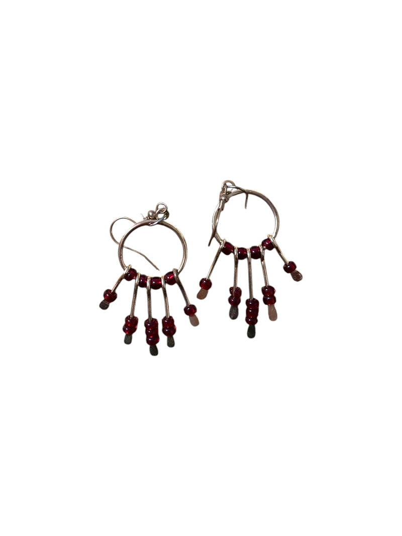 Gemstone Hoop Paddle Earring