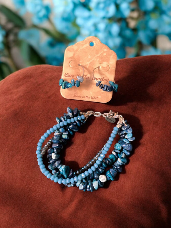 Apatite and Lapis Jewelry Set