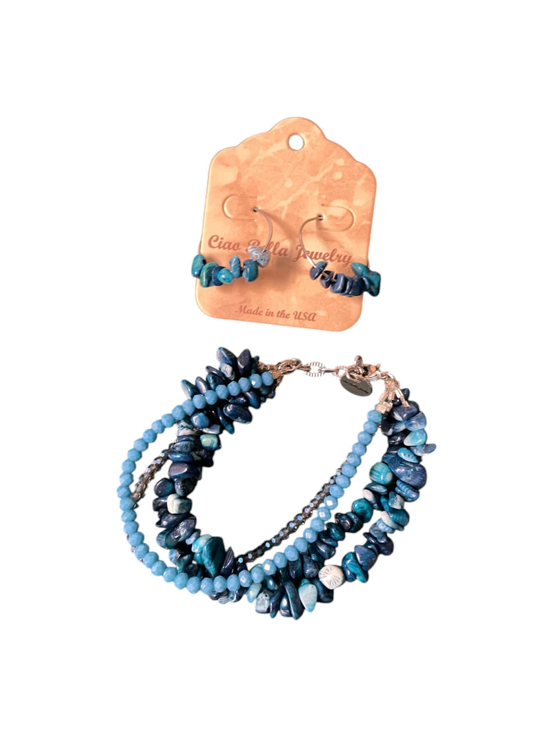 Apatite and Lapis Jewelry Set