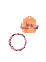 Amethyst Jewelry Set, Wrap Bracelet & Hoop Earrings