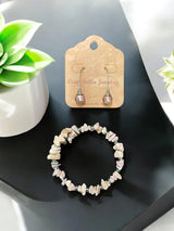 Howlite & Pink Crystal Jewelry Set