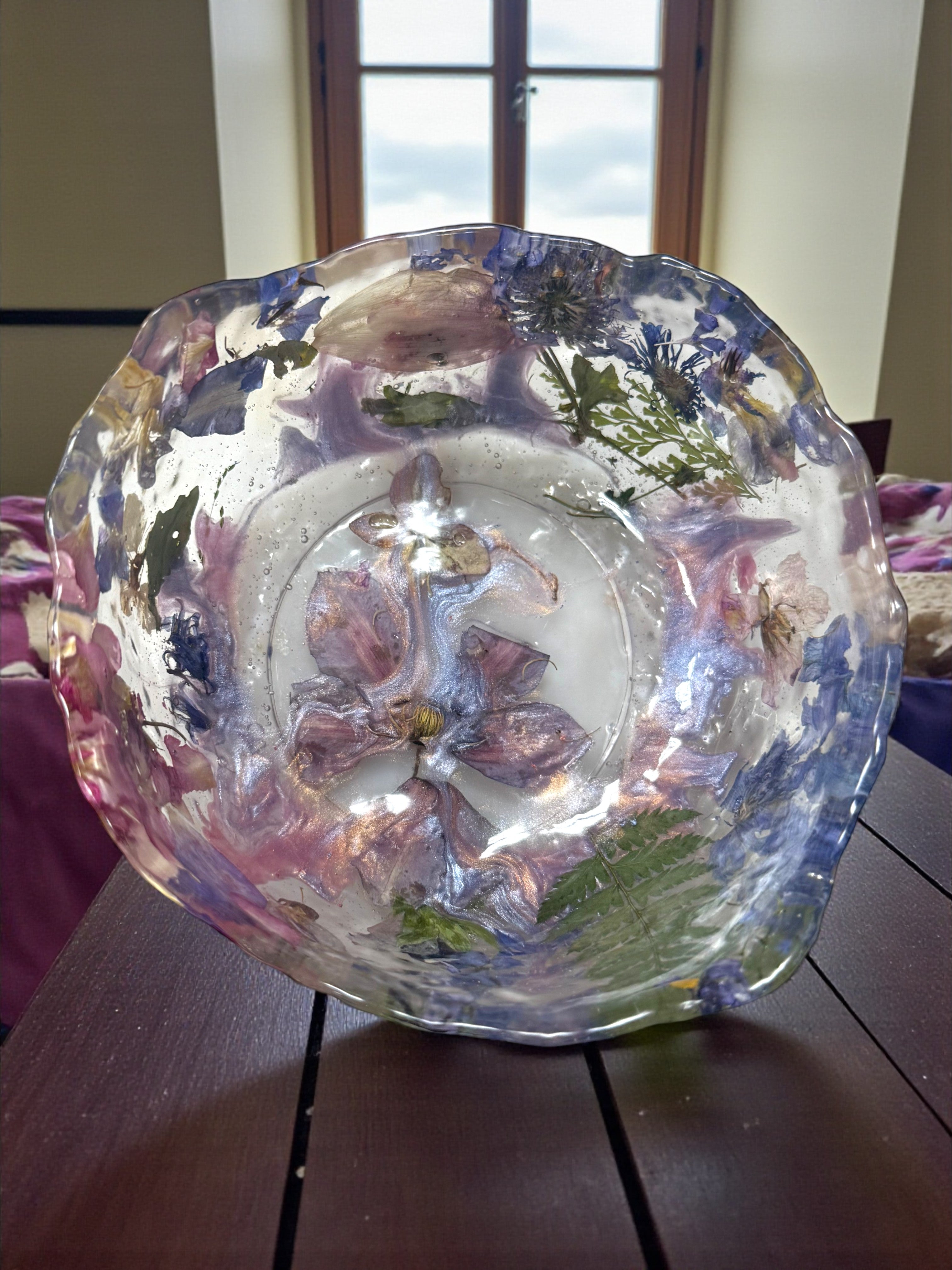 Pressed Flower Resin Art Bowl