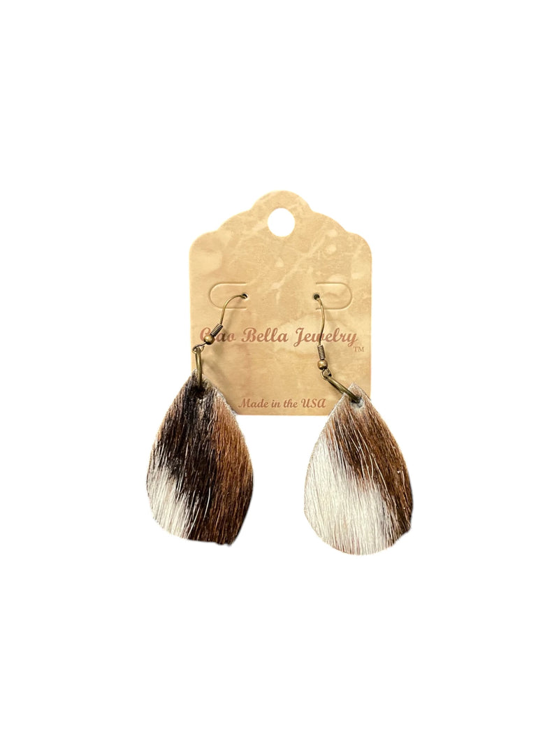 Cowhide Teardrop Earrings - Unique & Boho Chic | Statement Earrings for Women