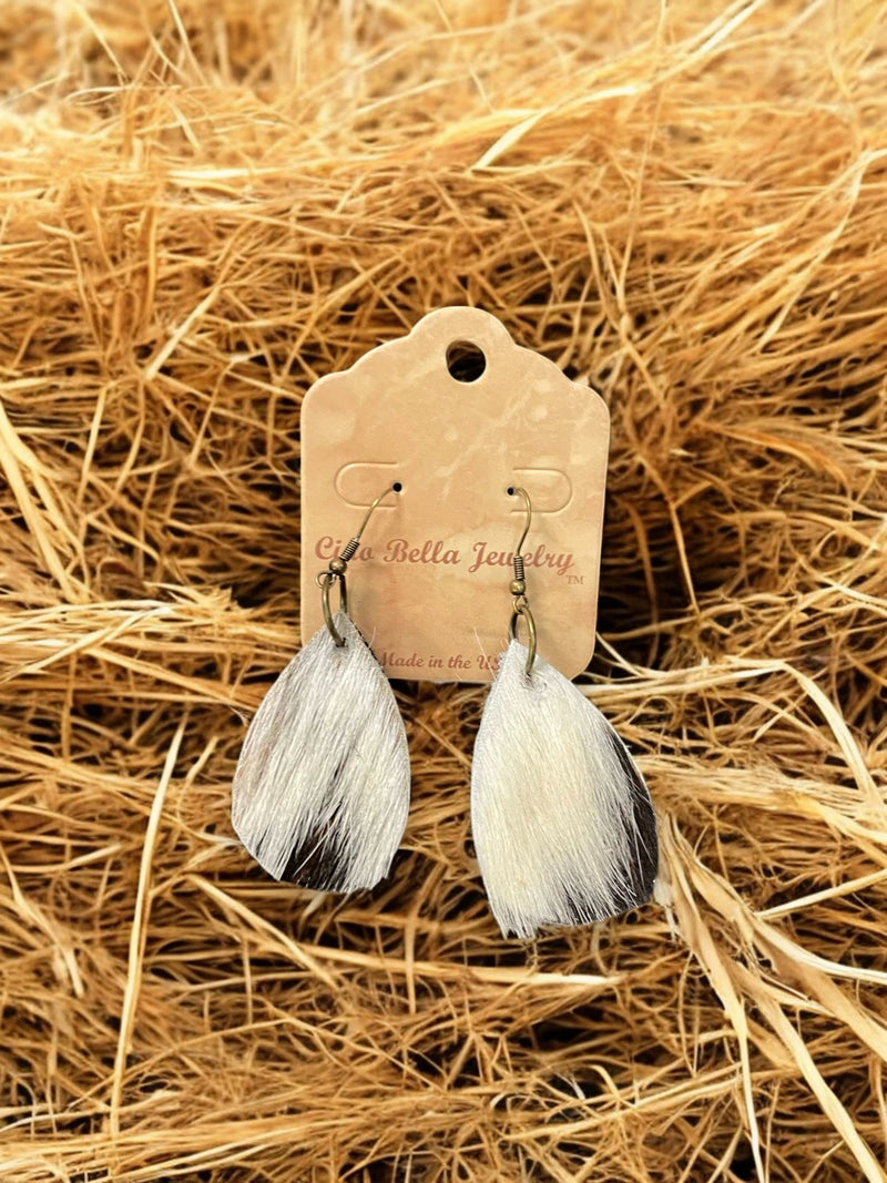 Cowhide Teardrop Earrings - Unique & Boho Chic | Statement Earrings for Women