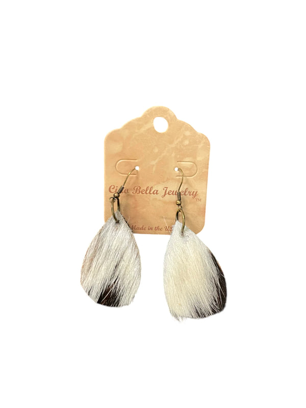 Cowhide Teardrop Earrings - Unique & Boho Chic | Statement Earrings for Women