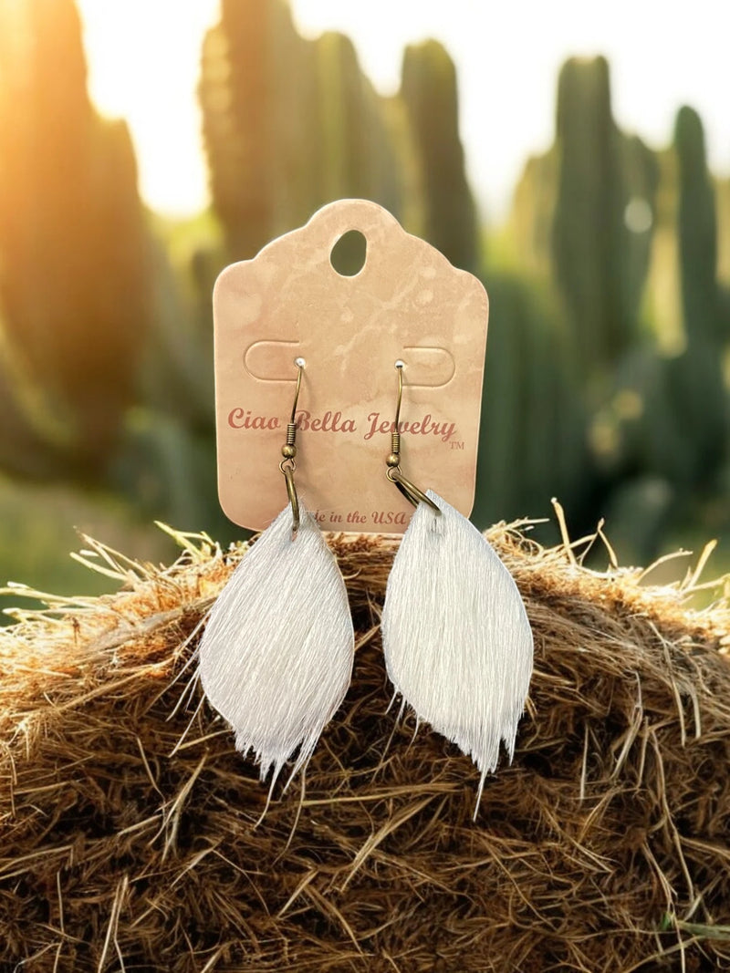 Cowhide Teardrop Earrings - Unique & Boho Chic | Statement Earrings for Women