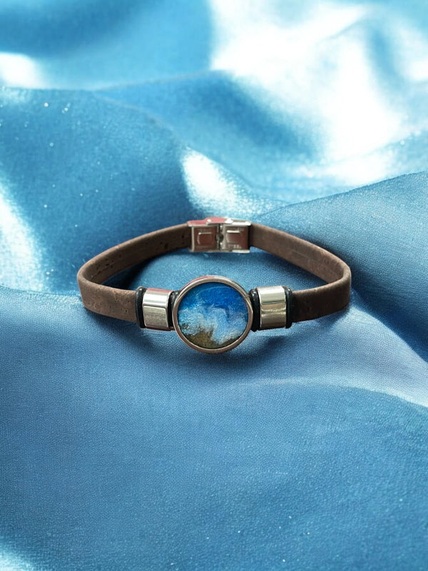 Ocean Resin Cork Bracelet - Unique & Sustainable | Beach-Inspired Jewelry
