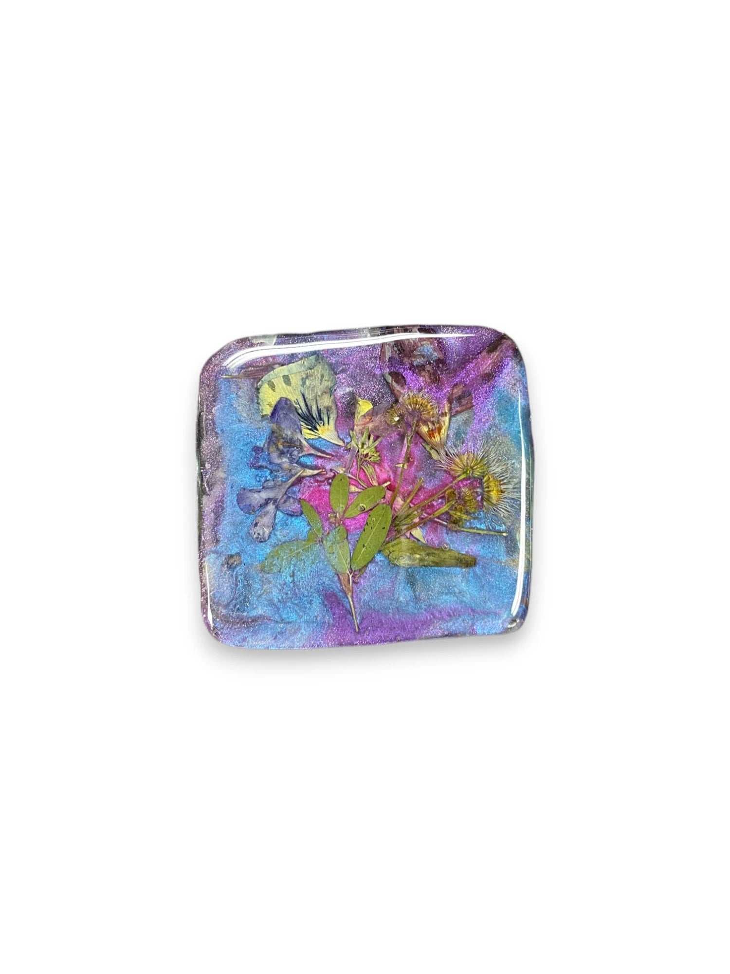 Pressed Flower Resin Magnet, Botanical Magnet, Floral Fridge Magnet