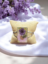 Pressed Flower Resin Cuff Bracelet | Pink & Purple or Pink Flowers